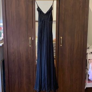 Armani Exchange Elegant Black Chiffon Evening Gown